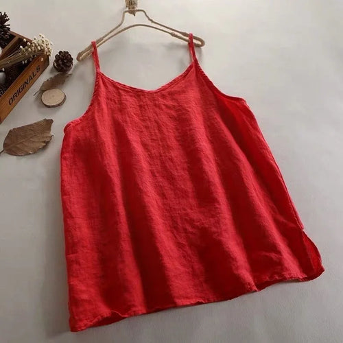 Summer Simple All-match Top Loose Thin Camisole Solid V-neck Vest