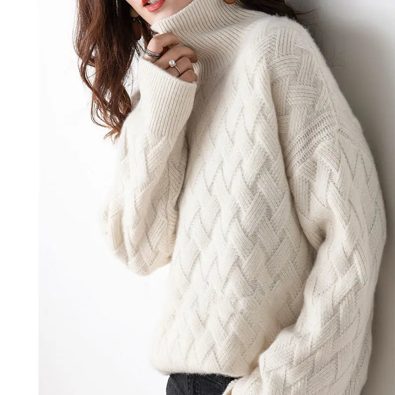2024 New Women Loose Sweater Winter Casual Chic Cashmere Oversize