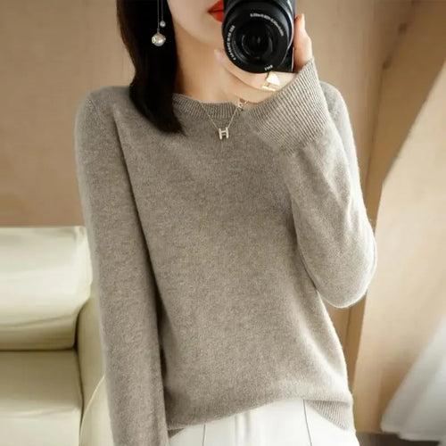 2024 Women Sweater Spring Autumn Long Sleeve O-neck Pullovers Warm