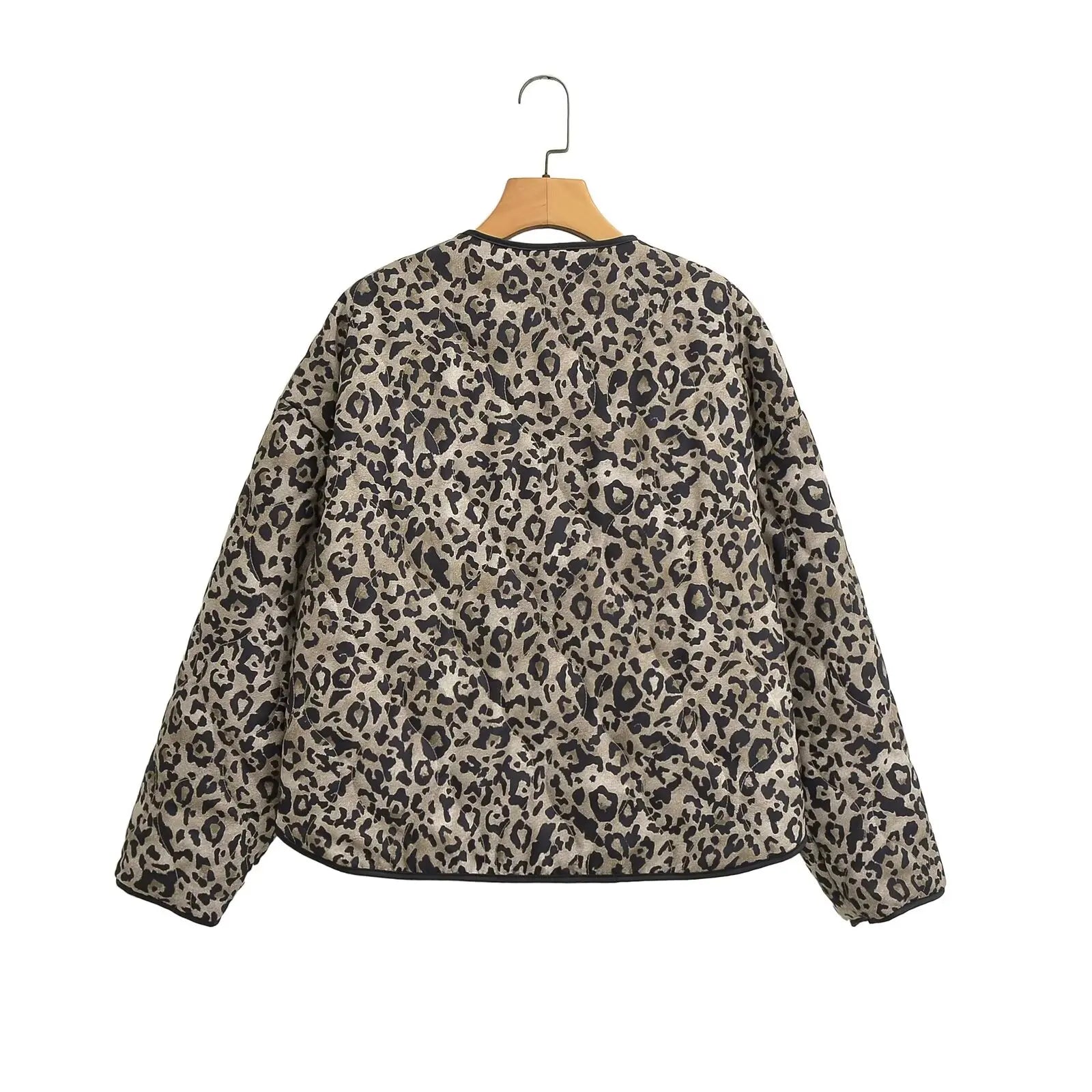 TRAF Leopard Print Jackets for Women Coats Oversized Jackets Woman
