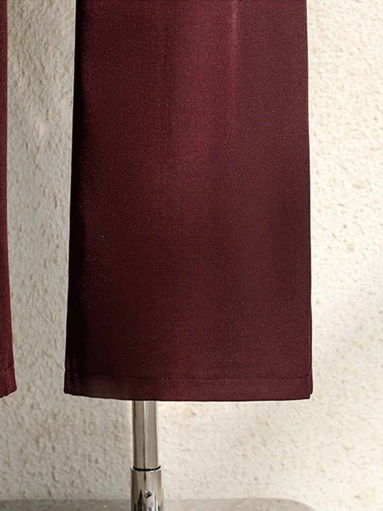 Spring 2025 New Burgundy Suits Pants for Women Office Lady Elegant