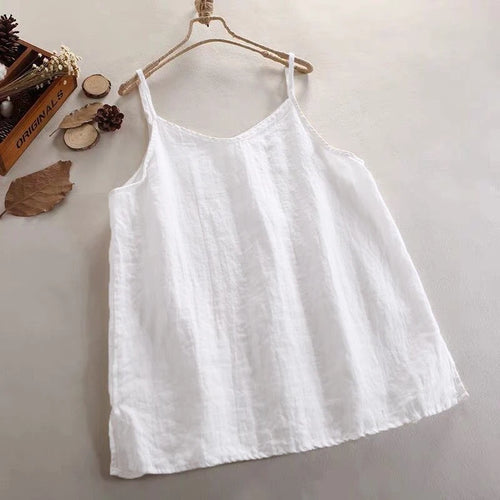 Summer Simple All-match Top Loose Thin Camisole Solid V-neck Vest