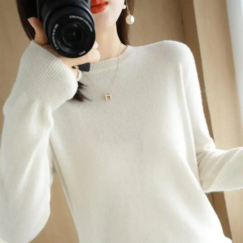 2024 Women Sweater Spring Autumn Long Sleeve O-neck Pullovers Warm