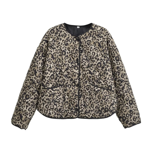 TRAF Leopard Print Jackets for Women Coats Oversized Jackets Woman