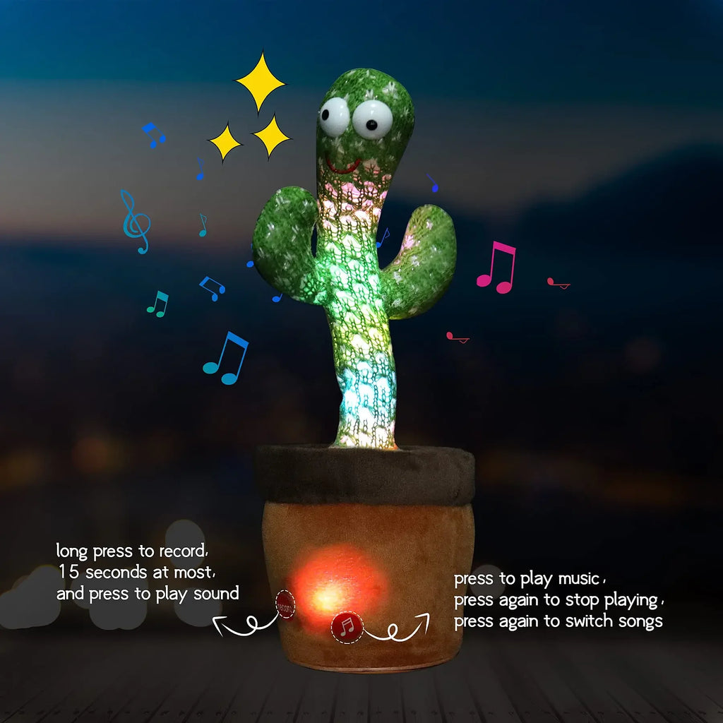 Rechargeable Dancer Cactus Glowing Dancing Electronic Plush Toys Can