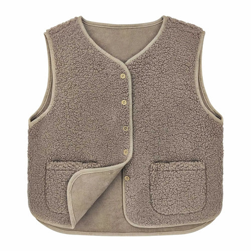 Women'S Teddy Fleece Vest Autumn Thin Vest Sleeveless Coat Plain Plush