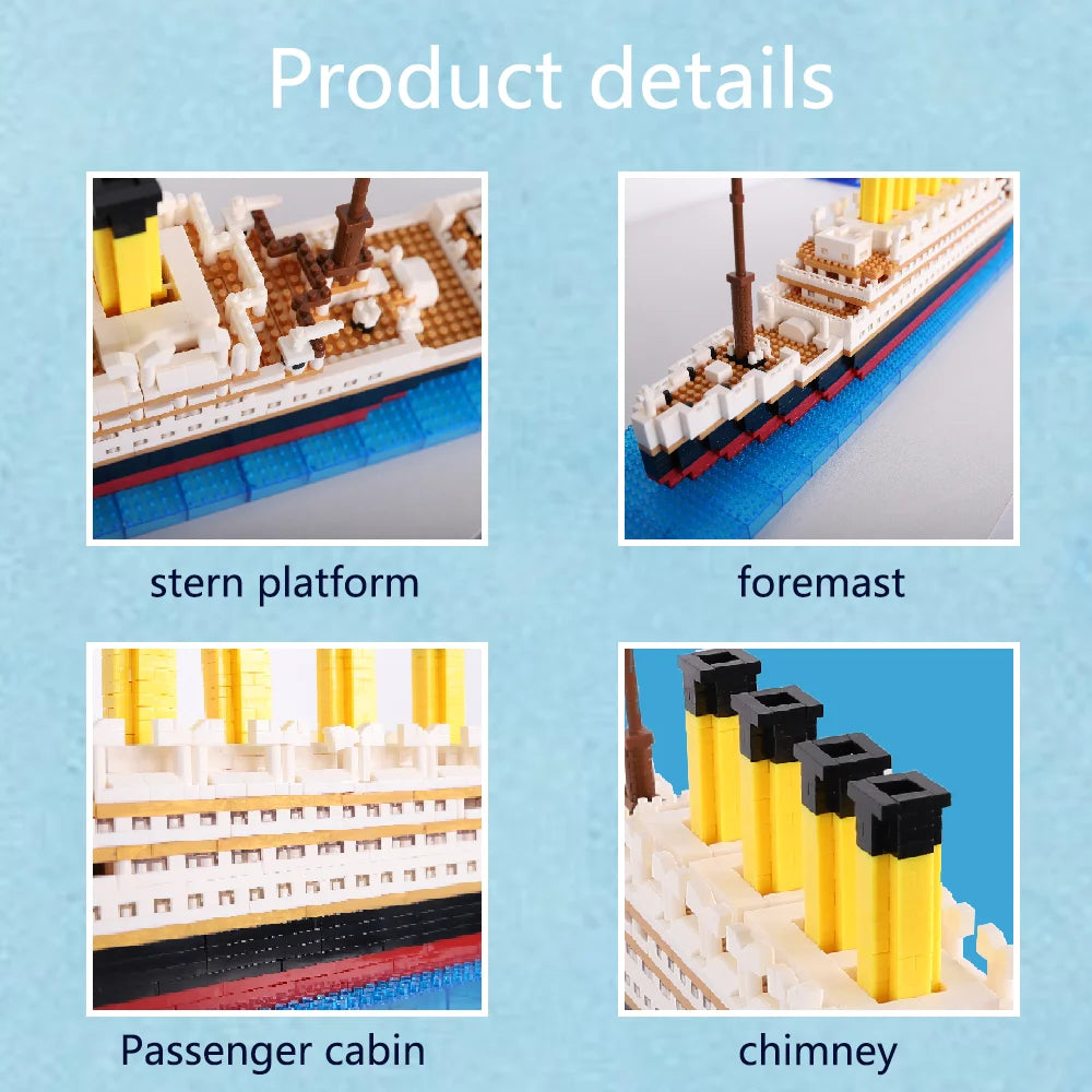 Building block assembly toy Titanic giant boy girl puzzle cruise ship