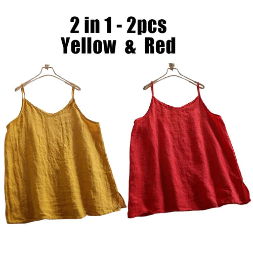 Summer Simple All-match Top Loose Thin Camisole Solid V-neck Vest