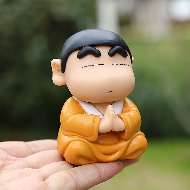 8cm Crayon Shin Chan Cos Buddha Good Luck Compassion Action Figure
