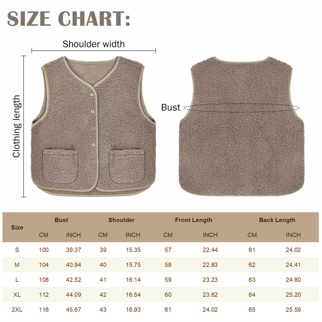 Women'S Teddy Fleece Vest Autumn Thin Vest Sleeveless Coat Plain Plush