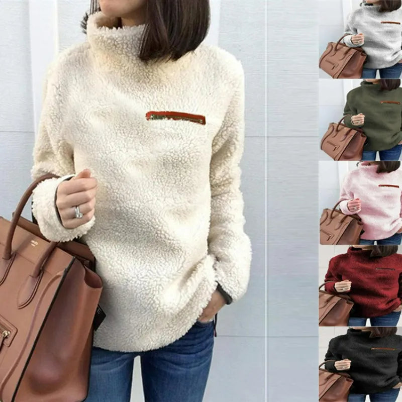 Winter Super Soft and Comfortable Solid Color Turtleneck Pullover
