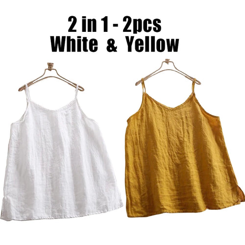 Summer Simple All-match Top Loose Thin Camisole Solid V-neck Vest