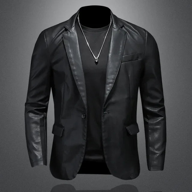 Leather Jackets PU Casual New Mens Slim Fit Motorcycle Coats Turn Down Collar Black Moto Biker Leather Suede Outerwear Men 5XL