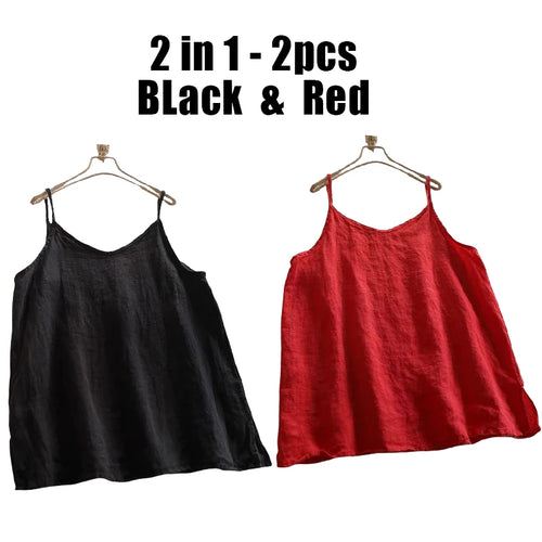 Summer Simple All-match Top Loose Thin Camisole Solid V-neck Vest
