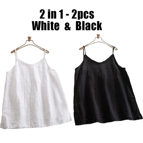 Summer Simple All-match Top Loose Thin Camisole Solid V-neck Vest