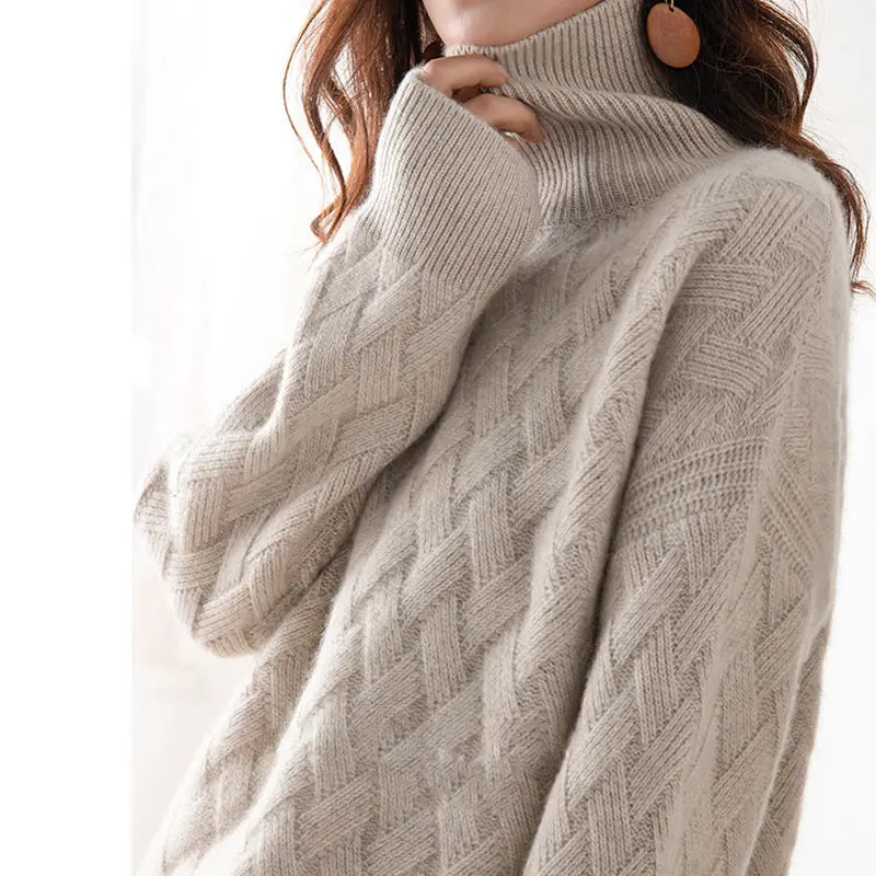 2024 New Women Loose Sweater Winter Casual Chic Cashmere Oversize