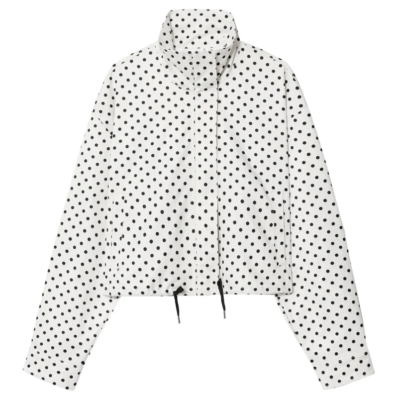 HXAO Polka Dot Bomber Jacket Women's Jackets Demi-Season Oversized