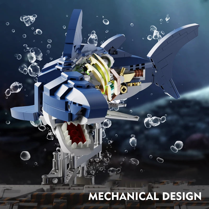 Technical Mechanical Shark Parrot Mantis Insect Sea Animal Life Set