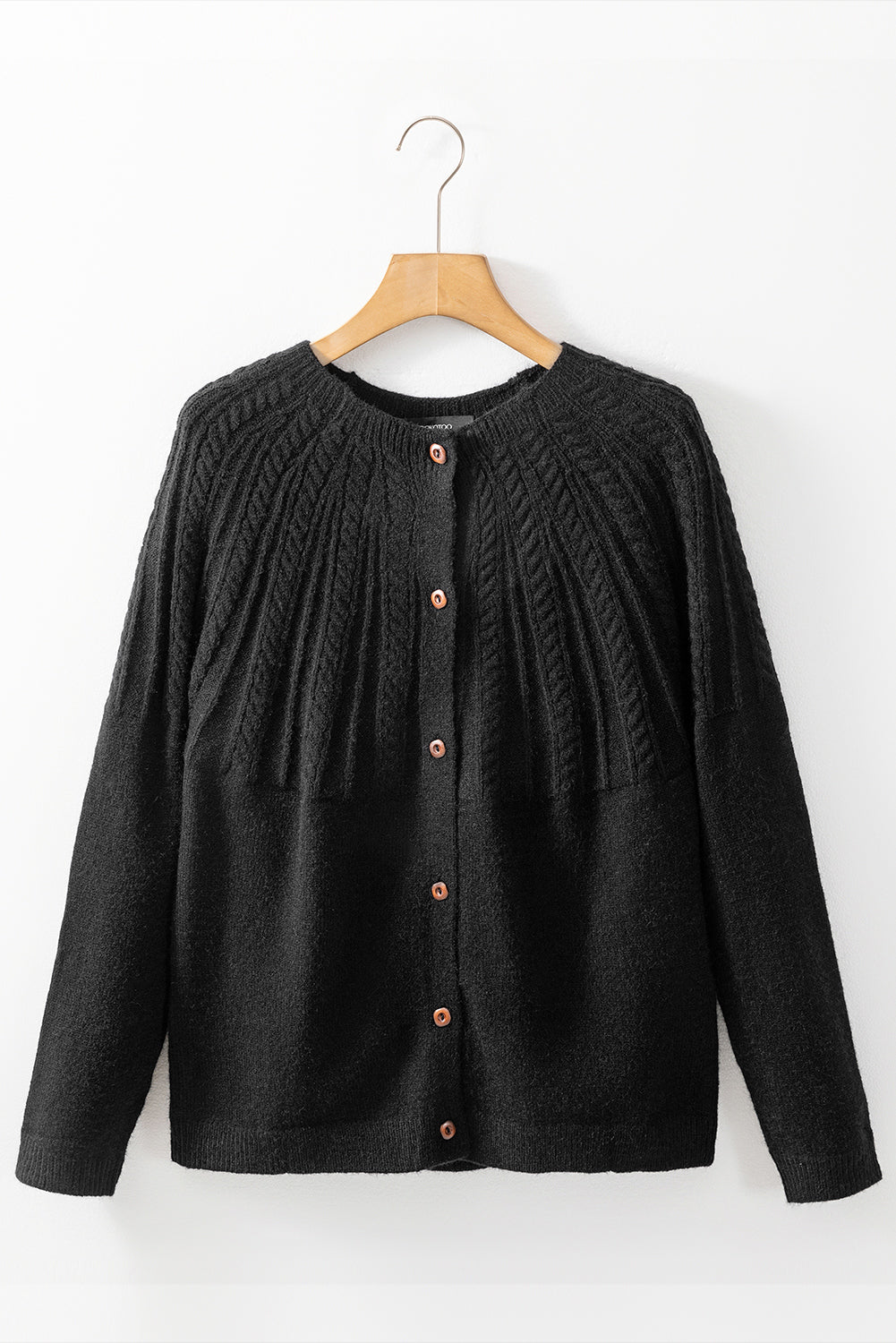 Textured Knit Button-Up Long Sleeve Sweater Cardigan