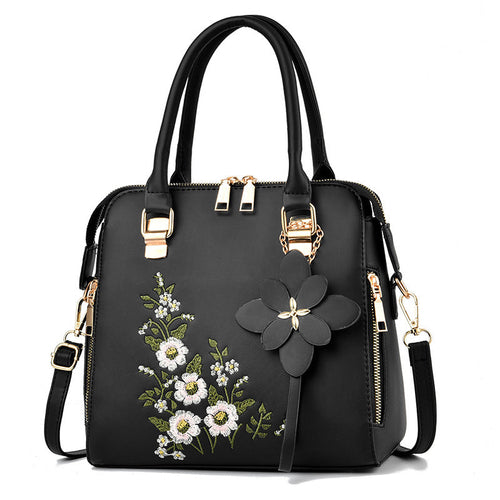 Fashion Flowers Embroidered Handbag - Women Shoulder Messenger Bags