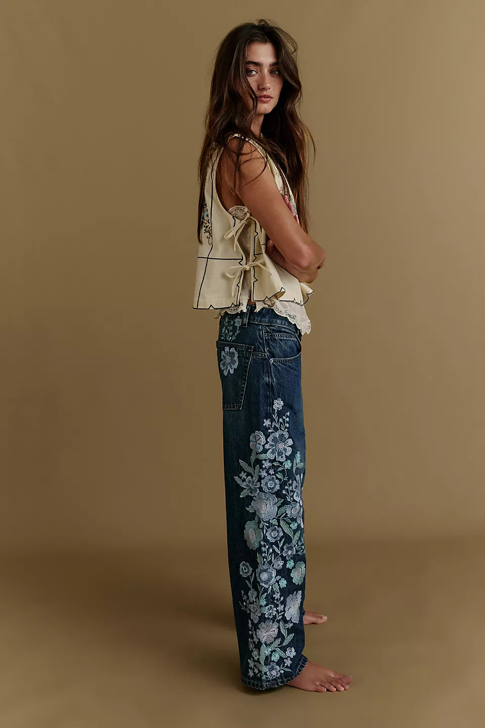 We The Free Willow Floral Embroidered Jeans