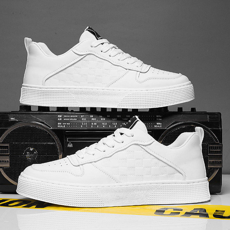 Casual Lace-up Sneakers - Men's Fashion Breathable Plaid Flats Shoes