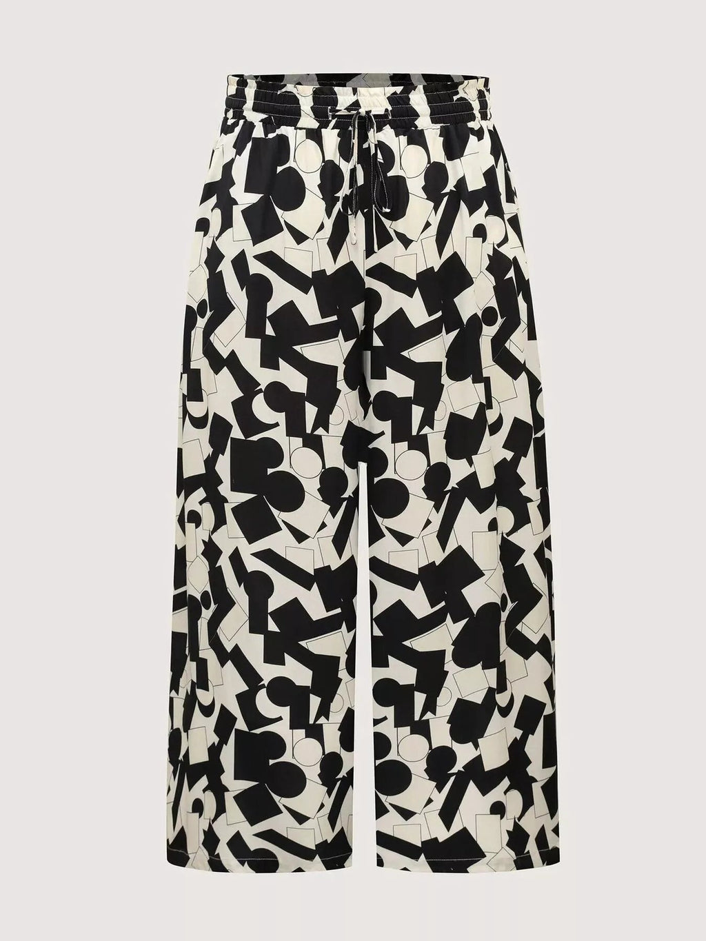 Plus Size Abstract Print Wide Leg Pants