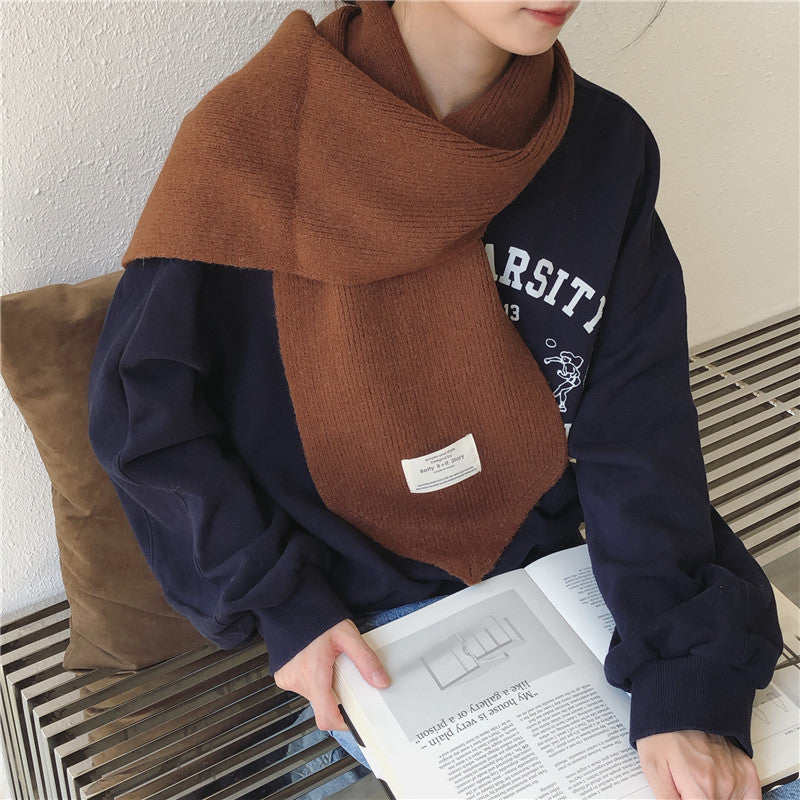 Pure Color Knitted All-match Cute Multifunctional Scarf