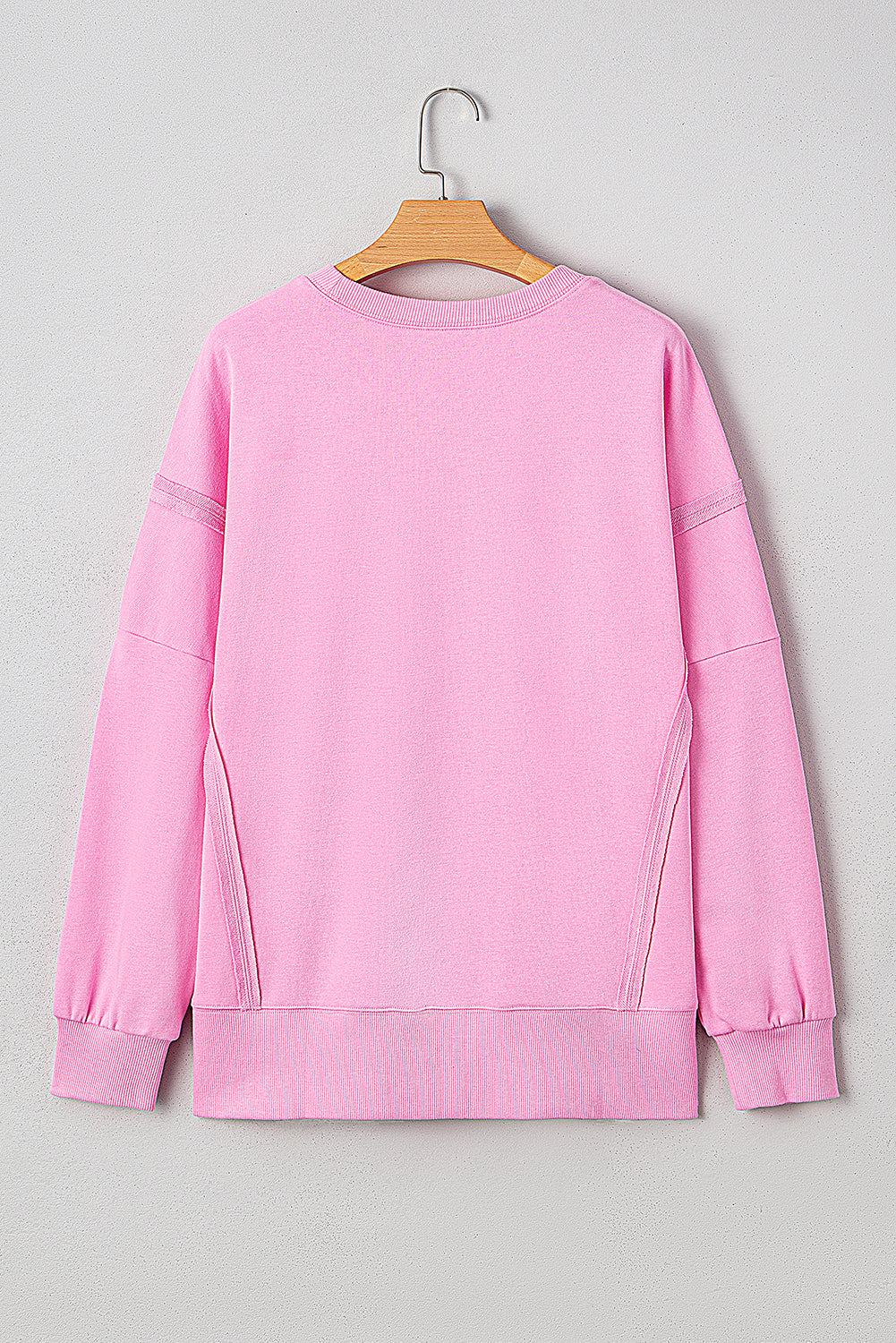 Valentine's XOXO Sequin Bow Exposed Seam Sweatshirt