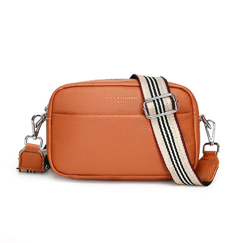 Simple Shoulder Messenger Bag - Top Layer Cowhide Small Square Bag