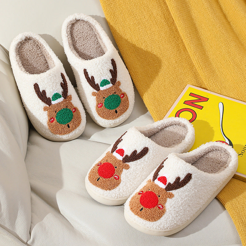 Christmas Shoes - Winter Home Slippers Elk Soft Cozy Bedroom Slipper