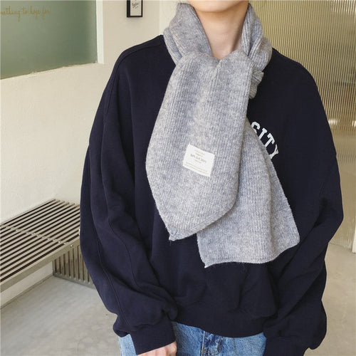 Pure Color Knitted All-match Cute Multifunctional Scarf