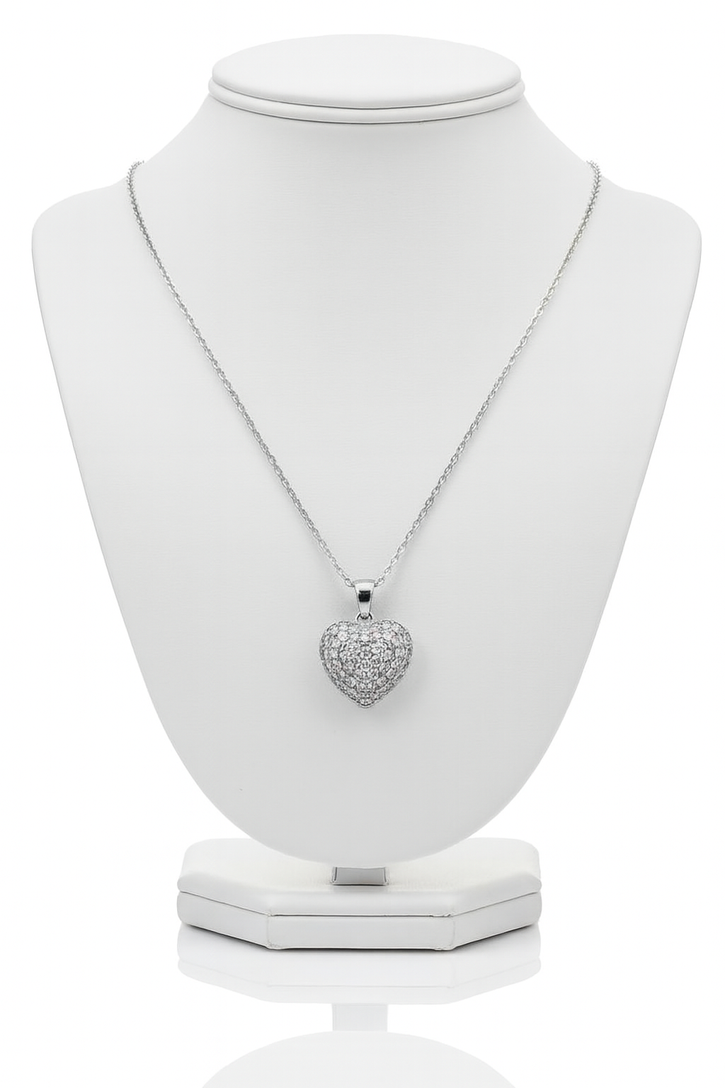 Silver Heart Pendant Necklace-D 20